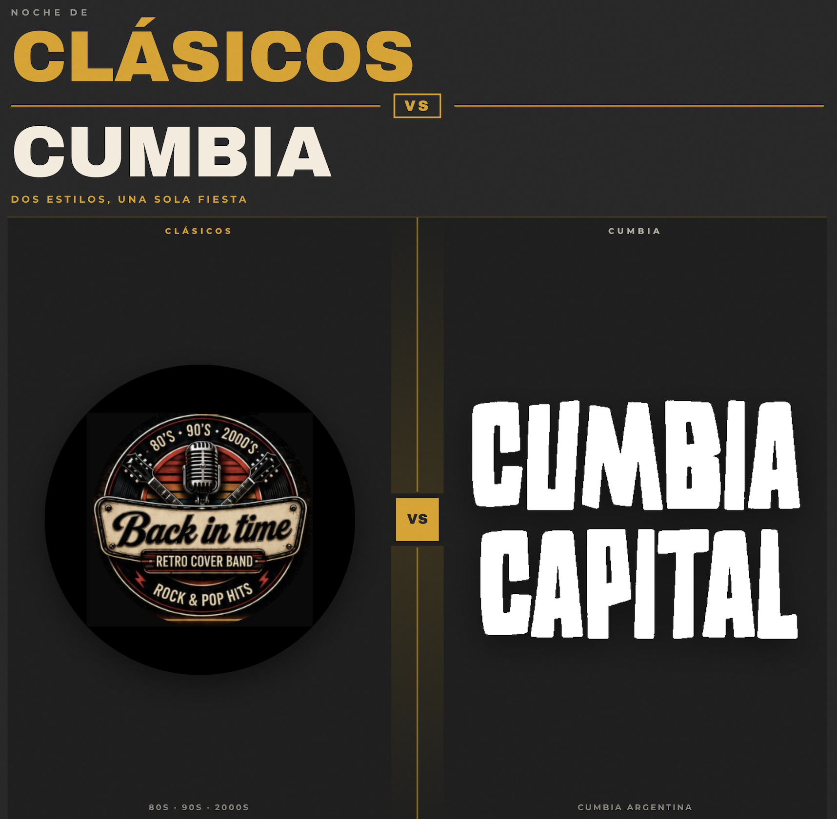 Clásicos VS Cumbia · 28 de Agosto